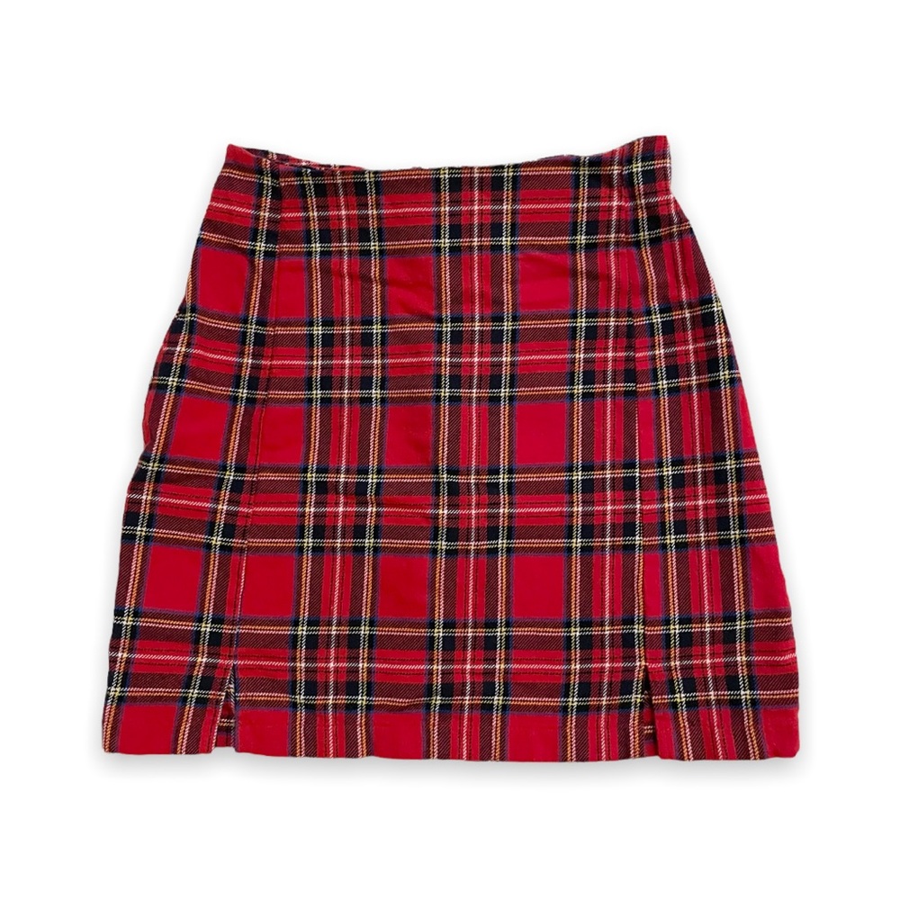Brandy Melville Red Plaid Dana Skirt